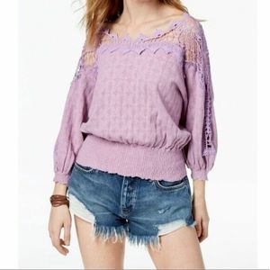 SALE!!!😍🥰 FREE PEOPLE New Love Lavender Laced Blouse